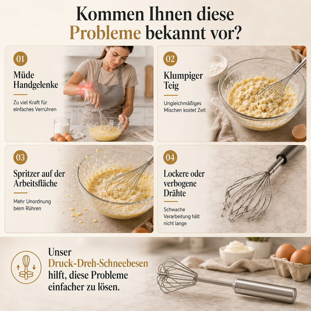 🥄✨ NUR HEUTE 50 % RABATT! ✨ Edelstahl-Handquirl mit Druckmechanismus – Müheloses Mixen in Sekundenschnelle!