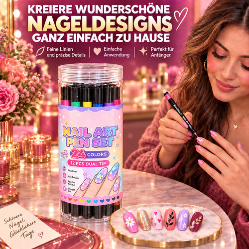 UPSELL💅24‑Farben Doppelseitige Nagelkunststifte – DIY-Maniküre-Zeichenset🎁