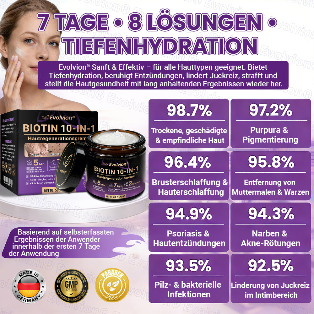 Hergestellt und versendet aus Deutschland ✨ Evolvion® Biotin 10-in-1 Hautrestaurationscreme