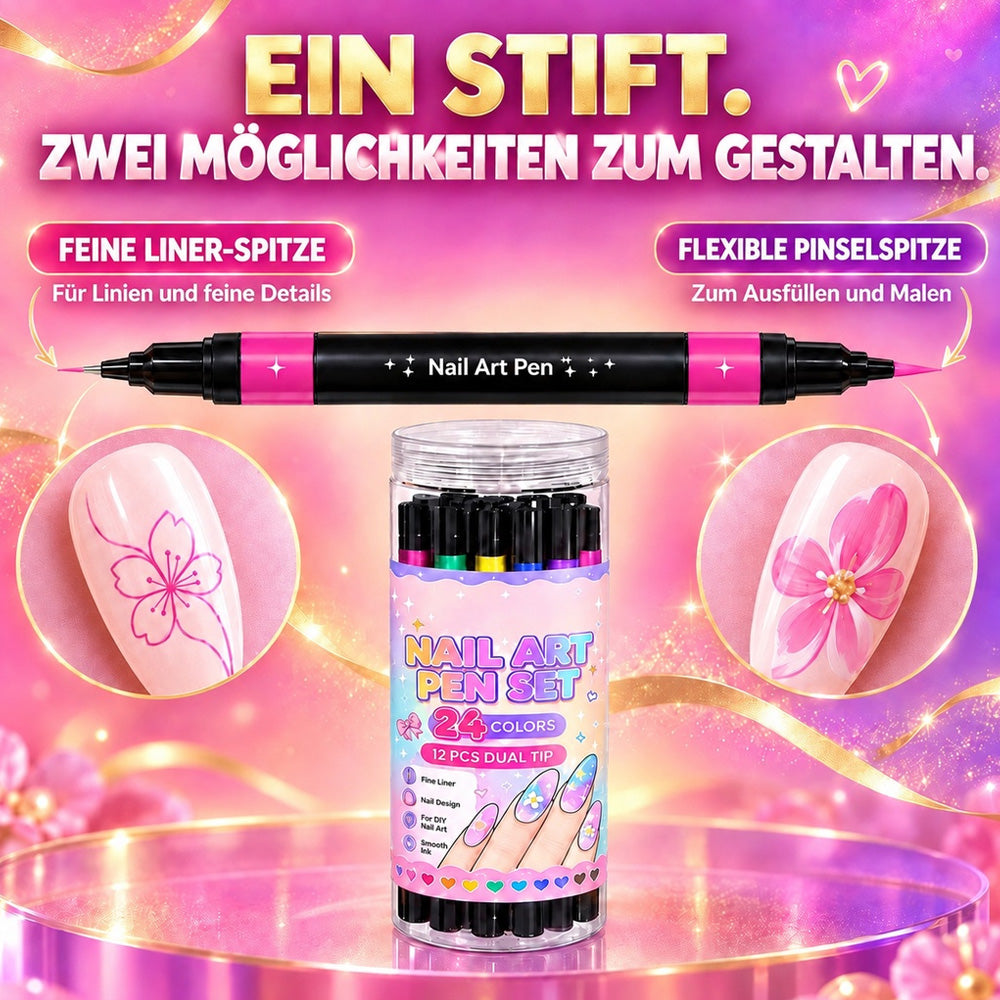 UPSELL💅24‑Farben Doppelseitige Nagelkunststifte – DIY-Maniküre-Zeichenset🎁