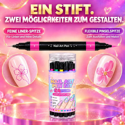 UPSELL💅24‑Farben Doppelseitige Nagelkunststifte – DIY-Maniküre-Zeichenset🎁