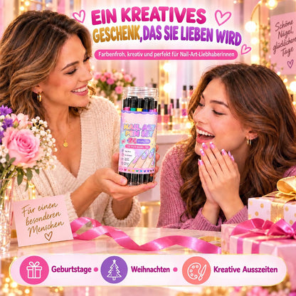 UPSELL💅24‑Farben Doppelseitige Nagelkunststifte – DIY-Maniküre-Zeichenset🎁