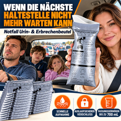 🚗 700-ml-Notfallbeutel für Urin & Erbrochenes | Schnell saugend und verschließbar – für Autofahrten, Camping & Reiseübelkeit 🤢