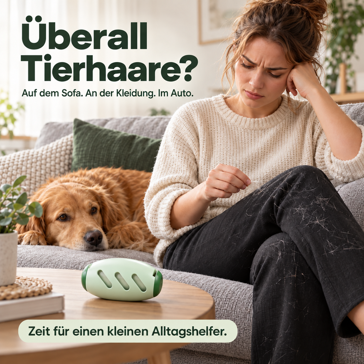UPSELL 🐱🐶Wiederverwendbare Fusselrolle – Waschbarer Tierhaarentferner für Kleidung, Sofa & Teppiche