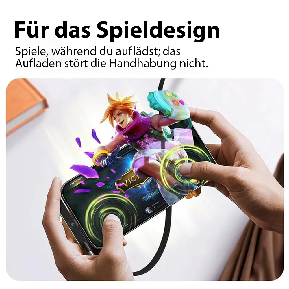 Tinycarry® 240W SuperCharge 360° drehbare unsichtbare Halterung, abnehmbares 2‑in‑1 Ladekabel, Zinklegierung & Silikon, Type‑C Kabel, kompatibel mit Apple und Samsung, unverzichtbar für Gaming, Büro und Auto up