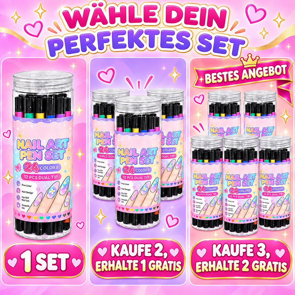 UPSELL💅24‑Farben Doppelseitige Nagelkunststifte – DIY-Maniküre-Zeichenset🎁