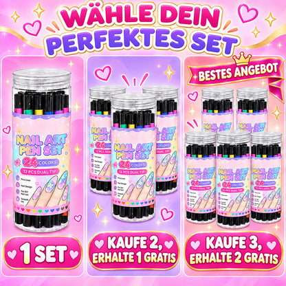 UPSELL💅24‑Farben Doppelseitige Nagelkunststifte – DIY-Maniküre-Zeichenset🎁