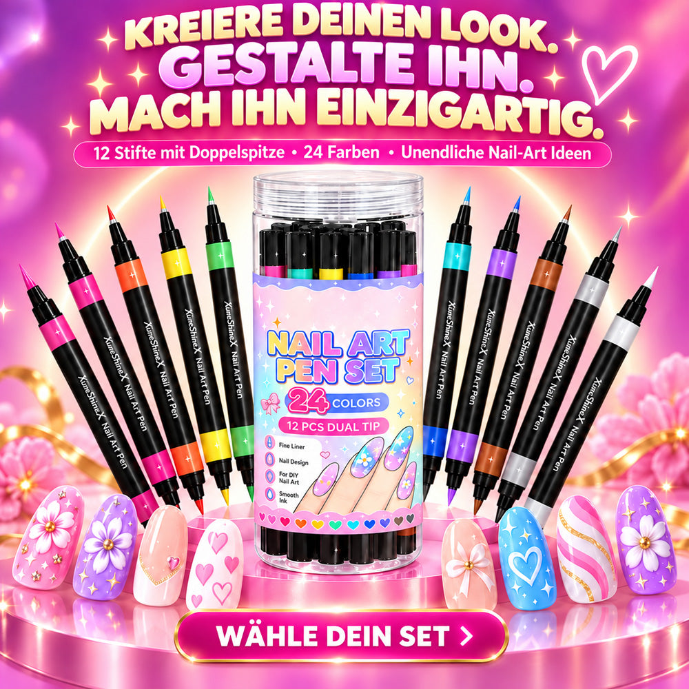 UPSELL💅24‑Farben Doppelseitige Nagelkunststifte – DIY-Maniküre-Zeichenset🎁