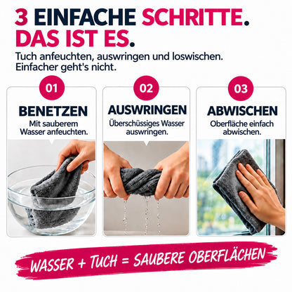 🪣Magic Reinigungstuch (5er-Pack) – Ohne Reiniger, Keine Streifen, Für Glas, Edelstahl & Bildschirme