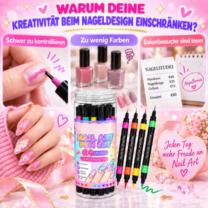 UPSELL💅24‑Farben Doppelseitige Nagelkunststifte – DIY-Maniküre-Zeichenset🎁