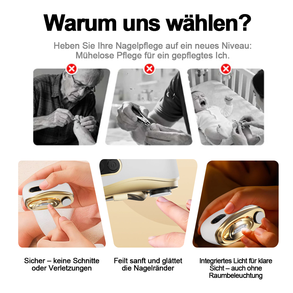 🏆  Neujahrs-Sonderangebot 🔥 55 % RABATT ⏳ 2-in-1 Elektrischer Nagelknipser & Polierer -Remifa®