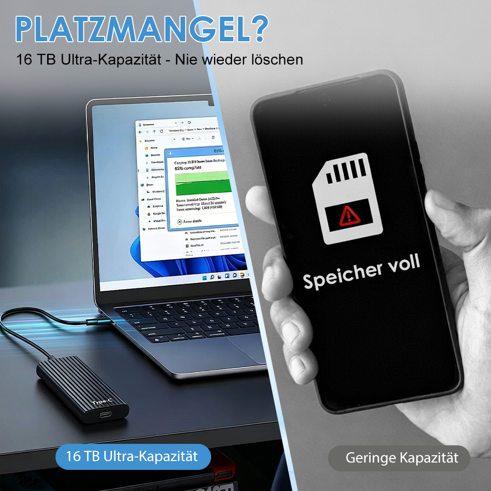 🏆Blitzverkauf⚡ Über 50.000 verkauft! Fast ausverkauft – 🔥16TB tragbare Mini-SSD mit großer Kapazität und Type-C 🔥