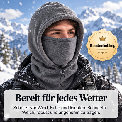 🔥 3-in-1 Thermo-Winterhaube – Mütze, Maske & Schal in einem | Weiches Fleece für warme Wintertage ❄️（Extra dick gefüttert）