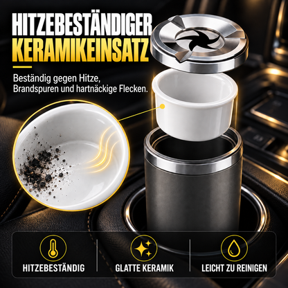 🚗 Drehbarer Auto-Aschenbecher mit Keramikeinsatz – Auslaufsicher, hitzebeständig & leicht zu reinigen