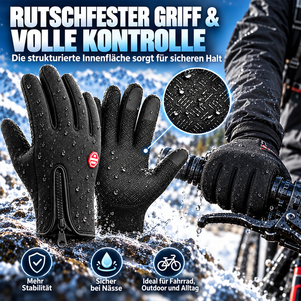 UPSELL ❄️ Touchscreen-Winterhandschuhe – Wind- & wasserdicht mit warmem Fleecefutter | Rutschfeste Handflächen & praktischer Reißverschluss | Ideal zum Radfahren, Skifahren & Wandern 🧤