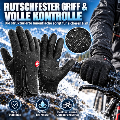 UPSELL ❄️ Touchscreen-Winterhandschuhe – Wind- & wasserdicht mit warmem Fleecefutter | Rutschfeste Handflächen & praktischer Reißverschluss | Ideal zum Radfahren, Skifahren & Wandern 🧤