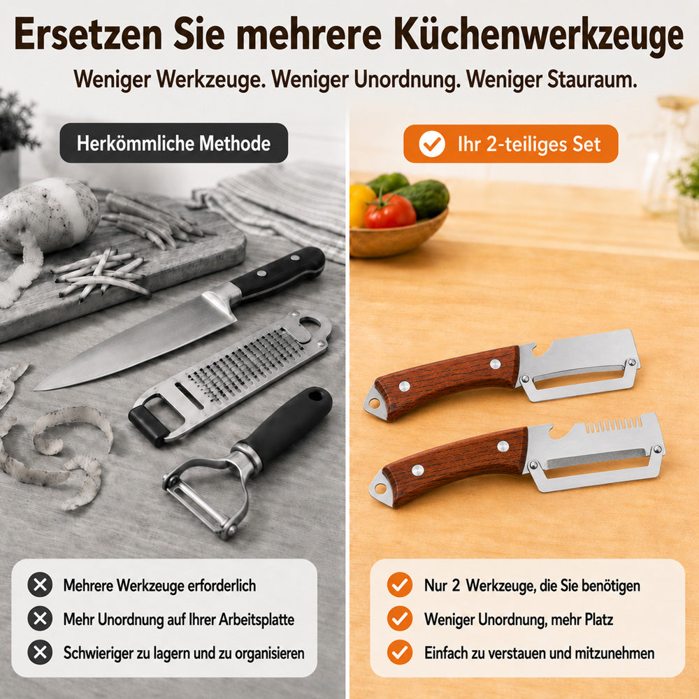 🔪🥔1 KAUFEN – 1 GRATIS ERHALTEN: Multifunktionaler Sparschäler 🍎🥕