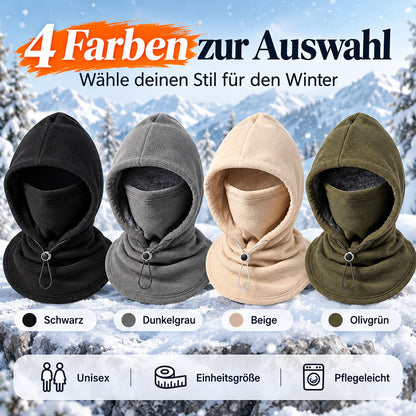 🔥 3-in-1 Thermo-Winterhaube – Mütze, Maske & Schal in einem | Weiches Fleece für warme Wintertage ❄️（Extra dick gefüttert）