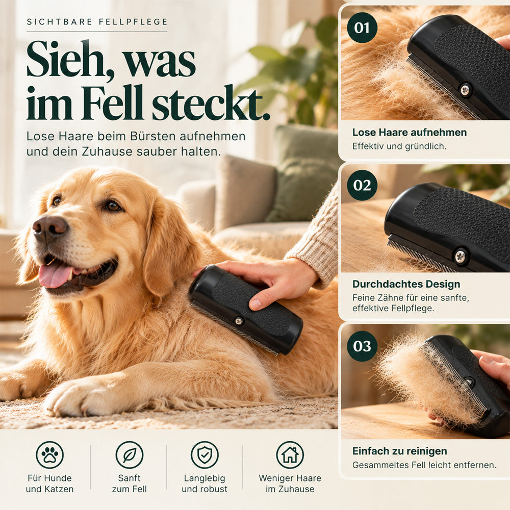 🐱🐶 Professionelle Fellpflege-Bürste für Hunde & Katzen – Sanft zur Haut, Rutschfester Griff & Maximale Haarentfernung