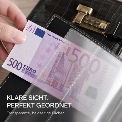 💵 100 Transparentes Sammelalbum für Geldscheine, Belege & Tickets