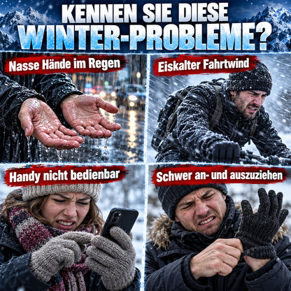 UPSELL ❄️ Touchscreen-Winterhandschuhe – Wind- & wasserdicht mit warmem Fleecefutter | Rutschfeste Handflächen & praktischer Reißverschluss | Ideal zum Radfahren, Skifahren & Wandern 🧤