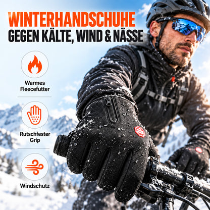 ❄️ Touchscreen-Winterhandschuhe – Wind- & wasserdicht mit warmem Fleecefutter | Rutschfeste Handflächen & praktischer Reißverschluss | Ideal zum Radfahren, Skifahren & Wandern 🧤