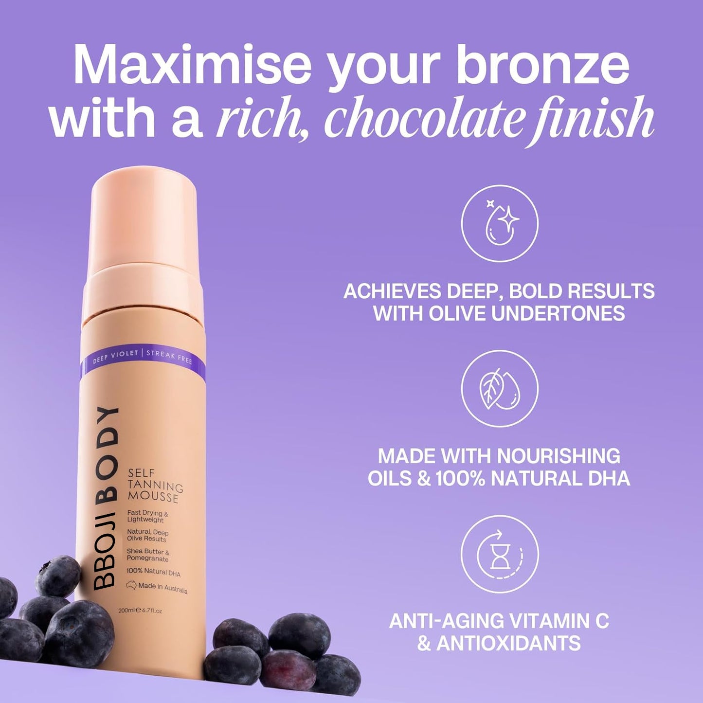 💥 Huge Discount: 40%–70%OFF: ☀️ Glow Like You’ve Been on Vacation: BBOJI Deep Violet Self-Tanning Mousse