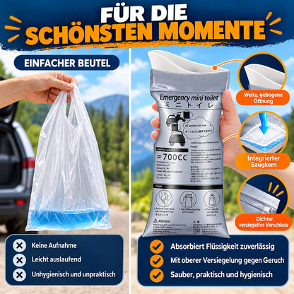 🚗 700-ml-Notfallbeutel für Urin & Erbrochenes | Schnell saugend und verschließbar – für Autofahrten, Camping & Reiseübelkeit 🤢