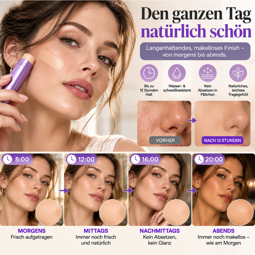 Abdeckender Foundation-Stick – Kaschiert Augenringe, Fältchen, Rötungen & Altersflecken für einen makellosen Teint