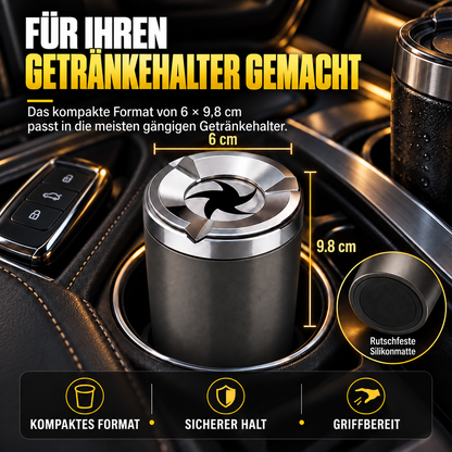 🚗 Drehbarer Auto-Aschenbecher mit Keramikeinsatz – Auslaufsicher, hitzebeständig & leicht zu reinigen