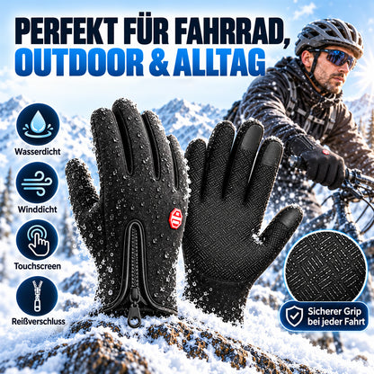 ❄️ Touchscreen-Winterhandschuhe – Wind- & wasserdicht mit warmem Fleecefutter | Rutschfeste Handflächen & praktischer Reißverschluss | Ideal zum Radfahren, Skifahren & Wandern 🧤