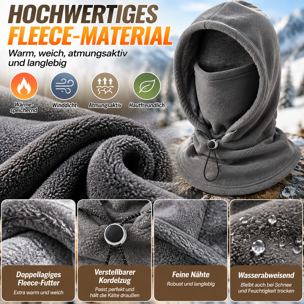 🔥 3-in-1 Thermo-Winterhaube – Mütze, Maske & Schal in einem | Weiches Fleece für warme Wintertage ❄️（Extra dick gefüttert）