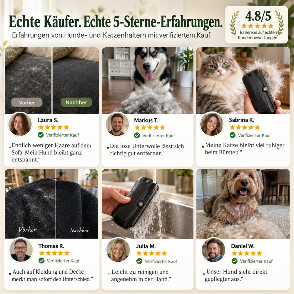 🐱🐶 Professionelle Fellpflege-Bürste für Hunde & Katzen – Sanft zur Haut, Rutschfester Griff & Maximale Haarentfernung