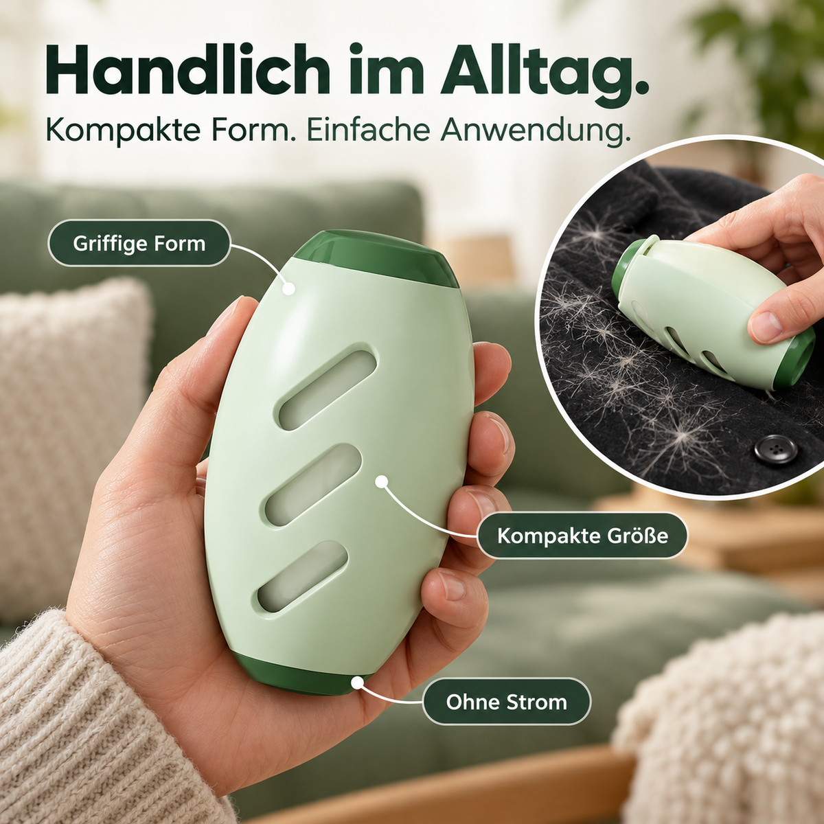 UPSELL 🐱🐶Wiederverwendbare Fusselrolle – Waschbarer Tierhaarentferner für Kleidung, Sofa & Teppiche