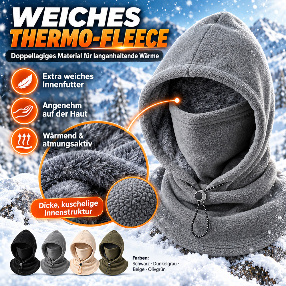 🔥 3-in-1 Thermo-Winterhaube – Mütze, Maske & Schal in einem | Weiches Fleece für warme Wintertage ❄️（Extra dick gefüttert）
