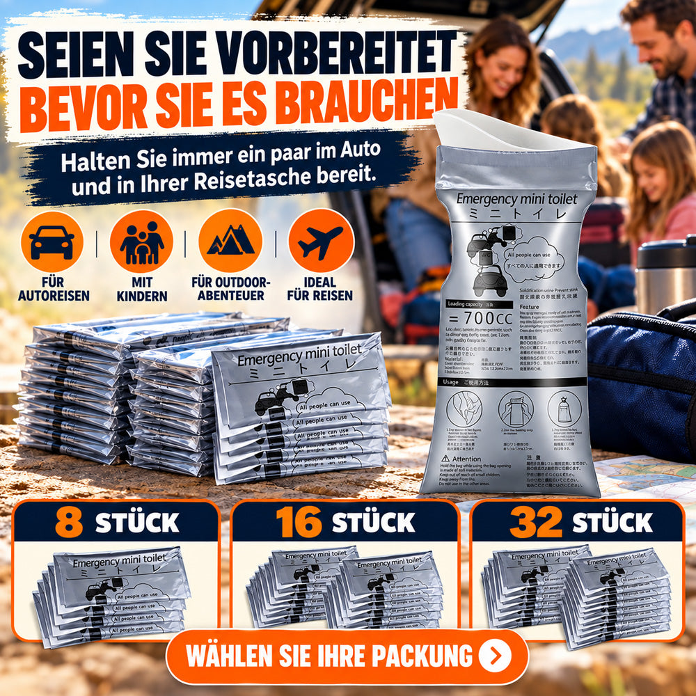 🚗 700-ml-Notfallbeutel für Urin & Erbrochenes | Schnell saugend und verschließbar – für Autofahrten, Camping & Reiseübelkeit 🤢