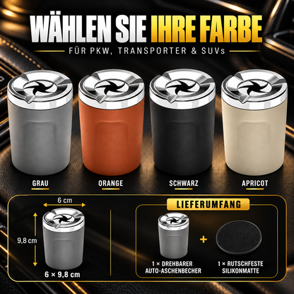 🚗 Drehbarer Auto-Aschenbecher mit Keramikeinsatz – Auslaufsicher, hitzebeständig & leicht zu reinigen