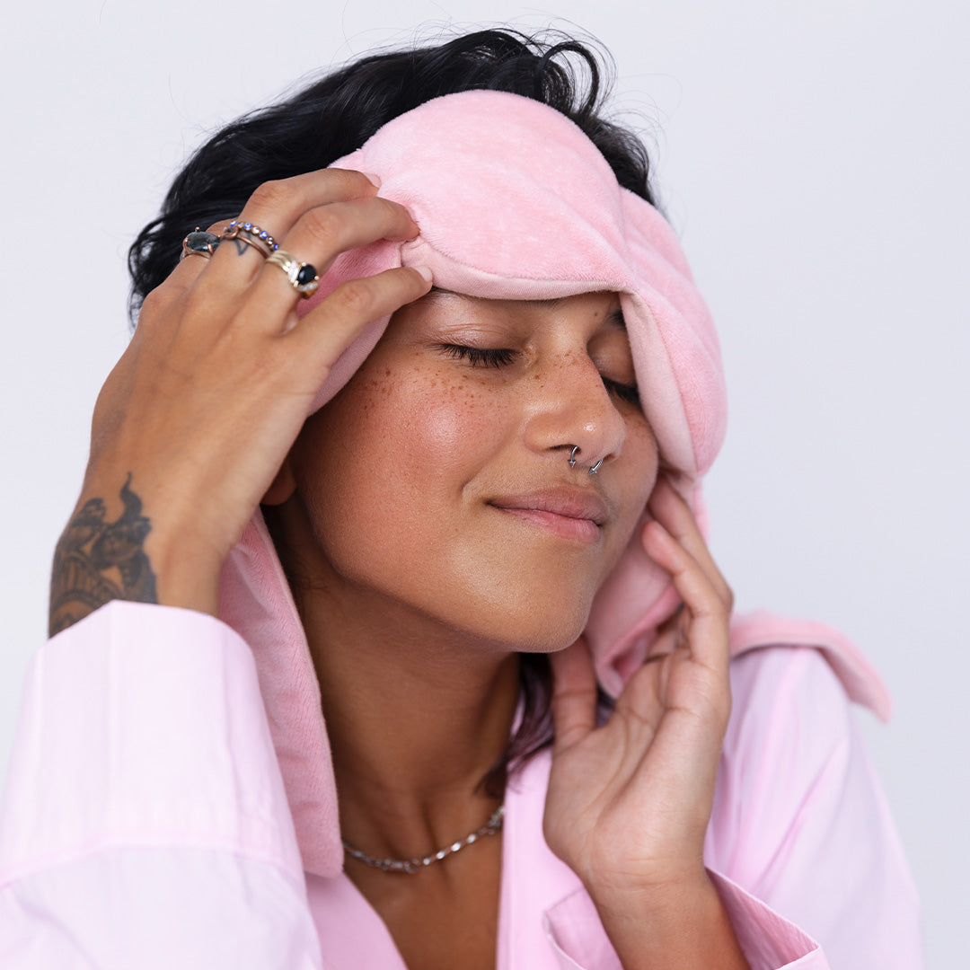 🔥Final 4 hours 50% OFF Black Friday | LUSTRELY Sleep Mask - The Weighted Blanket For Your Eyes, Calming Eyemask for Deep Sleep, Side-Sleeping Friendly, 100% Blackout, Patented Strap-Free Design