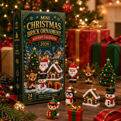 🎀 Weihnachtsvorverkauf 🎀 – 🎄 24-Tage-Adventskalender | 24 Mini-Weihnachtsornamente zum Aufhängen – für Weihnachtsbaum & Festtagsdeko 🧱