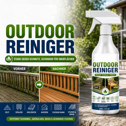 UPSELL🏆🏆🌿 NUR FÜR KURZE ZEIT 50 % RABATT! Outdoor-Oberflächenreiniger-Spray, schnell wirkender Fleckenentferner für Terrassen, Holzmöbel & Außenflächen