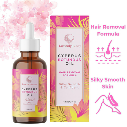🍒60% OFF Christmas Special Offer  | Lustrely Beauty Cyperus Rotundus Oil  for Natural Permanent Hair Reduction, Hair-Free, and Sensitive Skin Repair