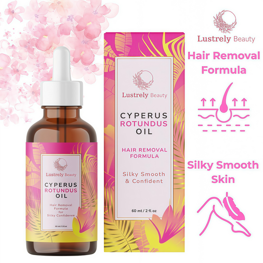 💝Last 3 hours 60% off⏰Lustrely Beauty Cyperus Rotundus Oil  for Natural Permanent Hair Reduction, Hair-Free, and Sensitive Skin Repair