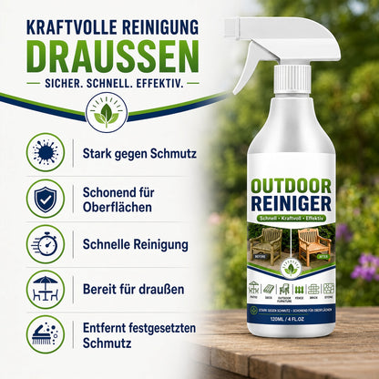 UPSELL🏆🏆🌿 NUR FÜR KURZE ZEIT 50 % RABATT! Outdoor-Oberflächenreiniger-Spray, schnell wirkender Fleckenentferner für Terrassen, Holzmöbel & Außenflächen