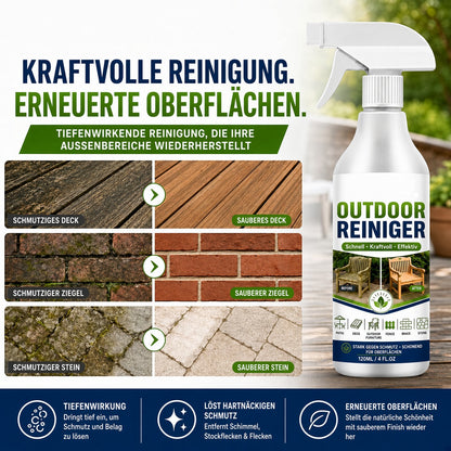 UPSELL🏆🏆🌿 NUR FÜR KURZE ZEIT 50 % RABATT! Outdoor-Oberflächenreiniger-Spray, schnell wirkender Fleckenentferner für Terrassen, Holzmöbel & Außenflächen