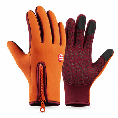 ❄️ Touchscreen-Winterhandschuhe – Wind- & wasserdicht mit warmem Fleecefutter | Rutschfeste Handflächen & praktischer Reißverschluss | Ideal zum Radfahren, Skifahren & Wandern 🧤