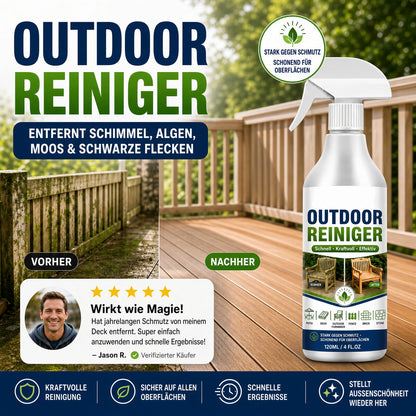 UPSELL🏆🏆🌿 NUR FÜR KURZE ZEIT 50 % RABATT! Outdoor-Oberflächenreiniger-Spray, schnell wirkender Fleckenentferner für Terrassen, Holzmöbel & Außenflächen