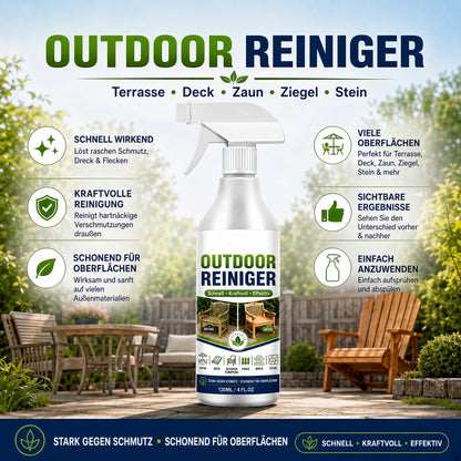 UPSELL🏆🏆🌿 NUR FÜR KURZE ZEIT 50 % RABATT! Outdoor-Oberflächenreiniger-Spray, schnell wirkender Fleckenentferner für Terrassen, Holzmöbel & Außenflächen